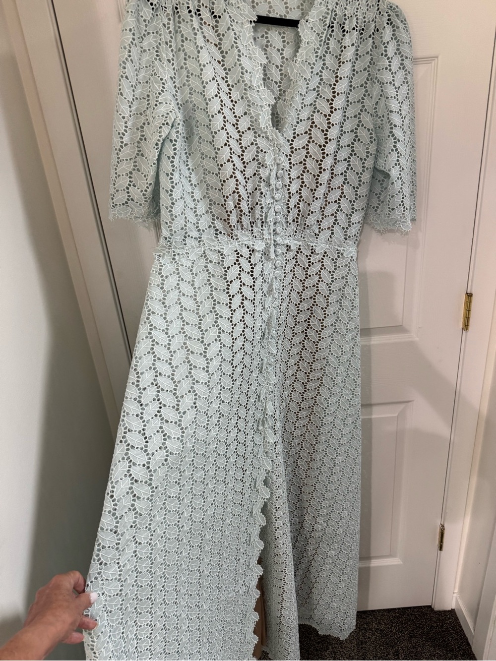 NWOT STUNNING CUSTOM LIGHT TEAL BLUE GOWN SZ52/12-14
LUISA BACCARIA , MILAN